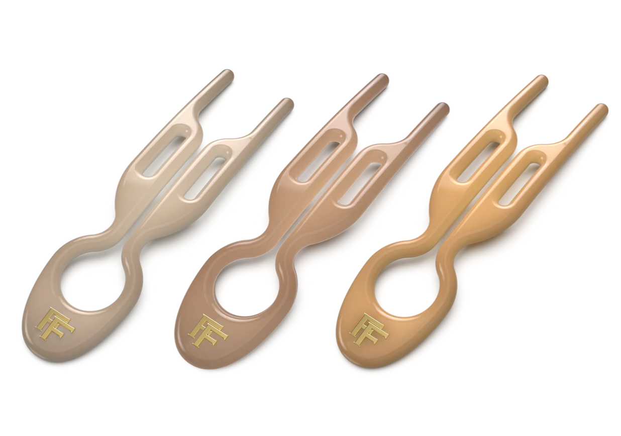 Nº 1 HAIRPIN | Paris Collection | Soft Beige, Satin Sand & Smooth Caramel