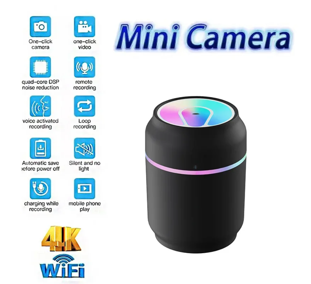 Mini telecamera umidificatrice, videocamera, rilevamento del movimento, baby monitor, circuito di sicurezza domestico, videoregistratore, telecamera 1080p