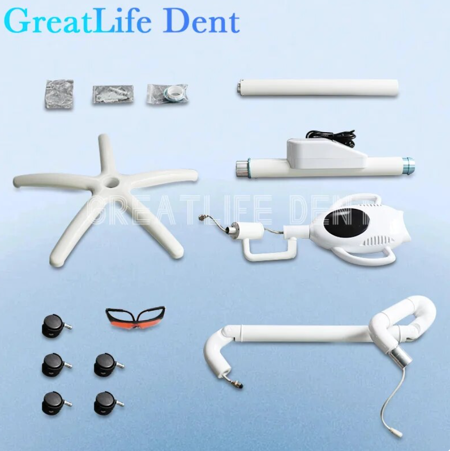 歯のホワイトニングマシン,10個のLED,60W,3色,モバイル,床,スタンド,ホイールを備えた歯科用タッチスクリーン