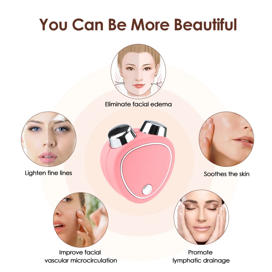 Portable Electric Face Lift Roller Massager EMS Microcurrent Sonic Vibration Facial Lifting Skin Tighten Massage Beauty Devices