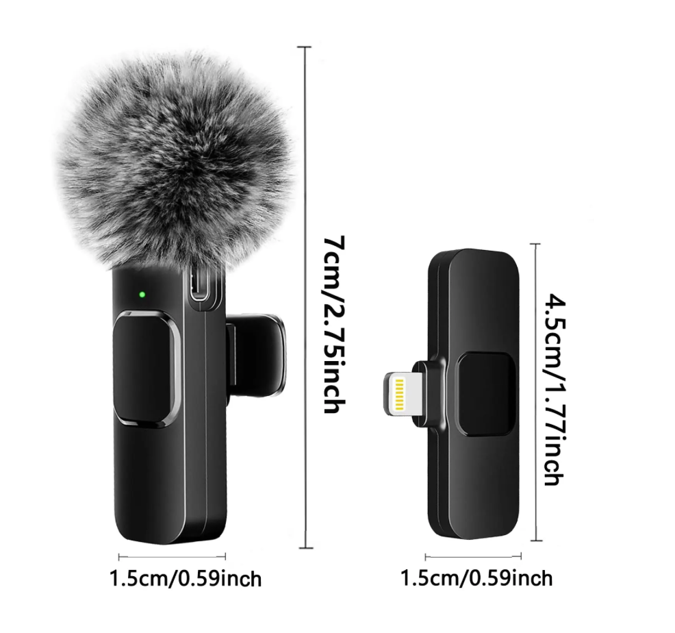 NEW Wireless Lavalier Microphone Audio Video Recording Mini Mic For iPhone Android Laptop Live Gaming Mobile Phone Microphone