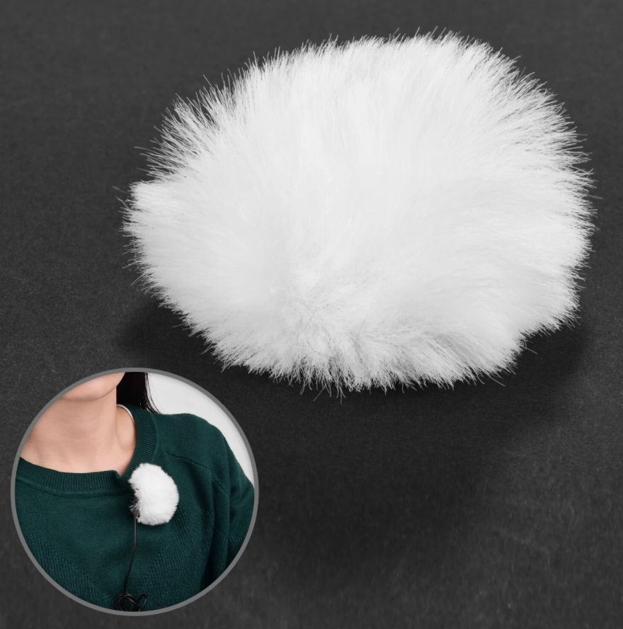Clip-on Lavalier Microphone Windscreen Furry Windshield Mic Muff Compatible with Boya M1 and Other Most Lapel Microphones
