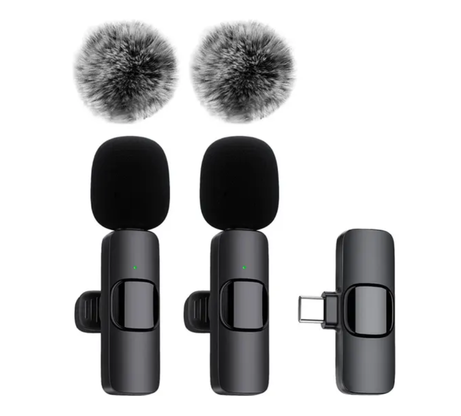 NEW Wireless Lavalier Microphone Audio Video Recording Mini Mic For iPhone Android Laptop Live Gaming Mobile Phone Microphone