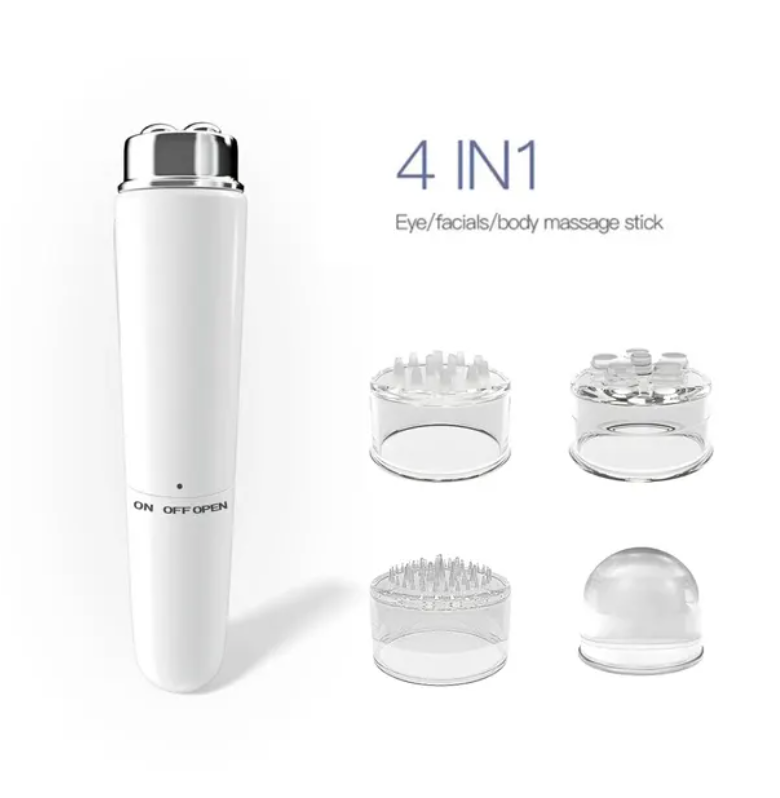 電気フェイシャルマッサージャーマイクロバイブレーション美容器具4 in 1リラックスアイダークサークルアイバッグむずアイマッサージ