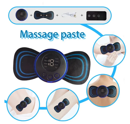 ミニ充電式ネックマッサージャーポータブル電気ネックマッサージ頸部マッサージパッチ8モード19レベル筋肉疲労を和らげる
