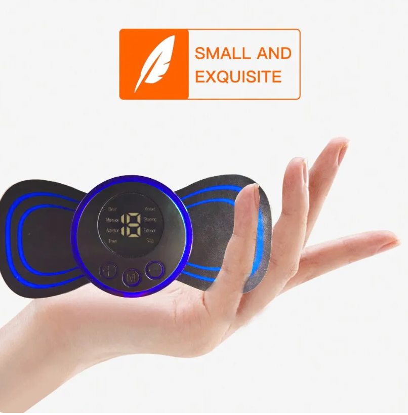 ミニ充電式ネックマッサージャーポータブル電気ネックマッサージ頸部マッサージパッチ8モード19レベル筋肉疲労を和らげる