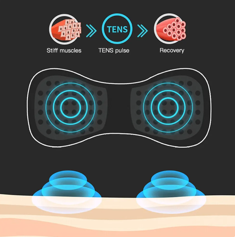 ミニ充電式ネックマッサージャーポータブル電気ネックマッサージ頸部マッサージパッチ8モード19レベル筋肉疲労を和らげる