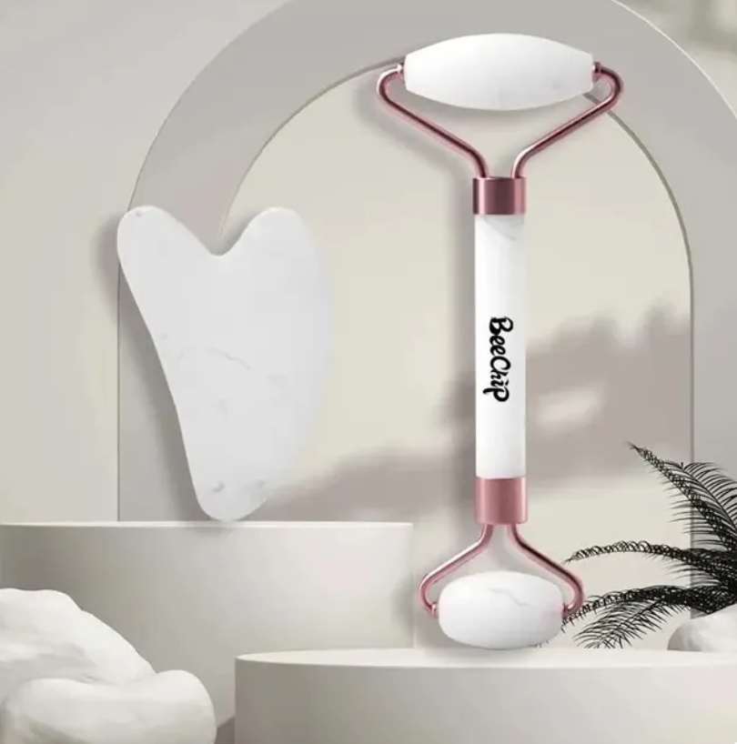 ローラー & グアシャ顔用美容ローラースキンケアツールマッサージャー樹脂フェイシャルマッサージ