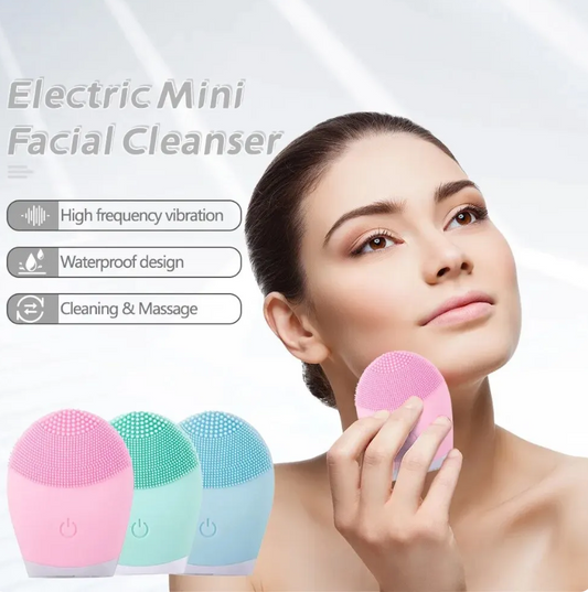 シリコンエレクトリックフェイシャルクレンジングマッサージャー,超音波振動フェイシャルマッサージャー,美容マシン,振動フェイシャルクレンザー,毛穴のクリーニング