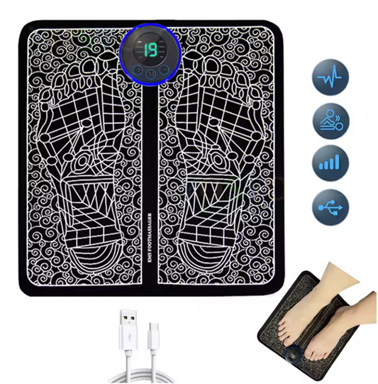 EMS Foot Massager Pad USB Rechargeabl Reflexology Foot Acupoint Massage Muscle Stimulation Improve Blood Circulation Relief Pain フットマッサージャー