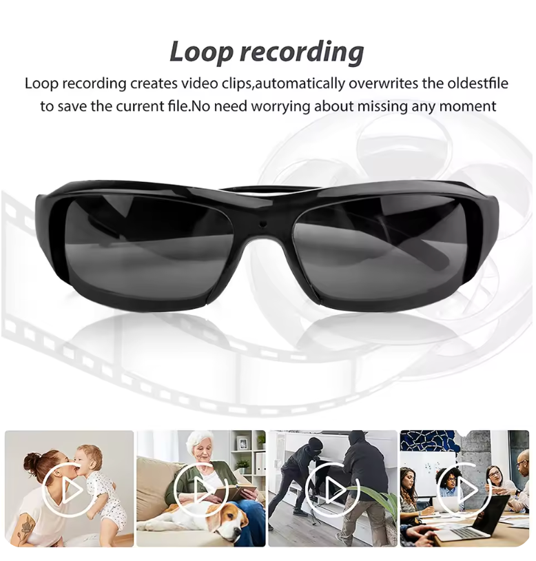 Wearable HD 1080P Mini Glasses Camera Portable Outdoor Security Sports DV DVR Video Recorder Surveillance Camcorder For Driving サングラス型カメラ 防犯カメラ セキュリティカメラ スパイカメラ