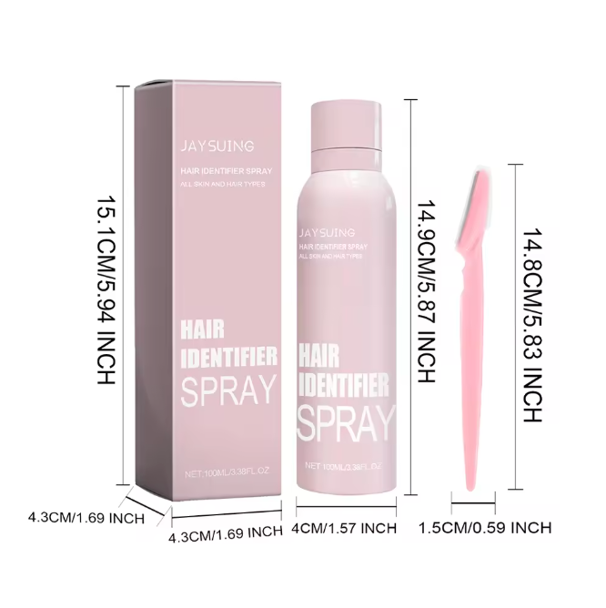 顔の脱毛スプレー,滑らかにする,顔のシェービング,痛みのないケア,4つのスクレーパー,1セット100ml Hair Identification Spray with Razors Hair Identifying Spray Face Shaving Spray for Face Shaving Hair Removal