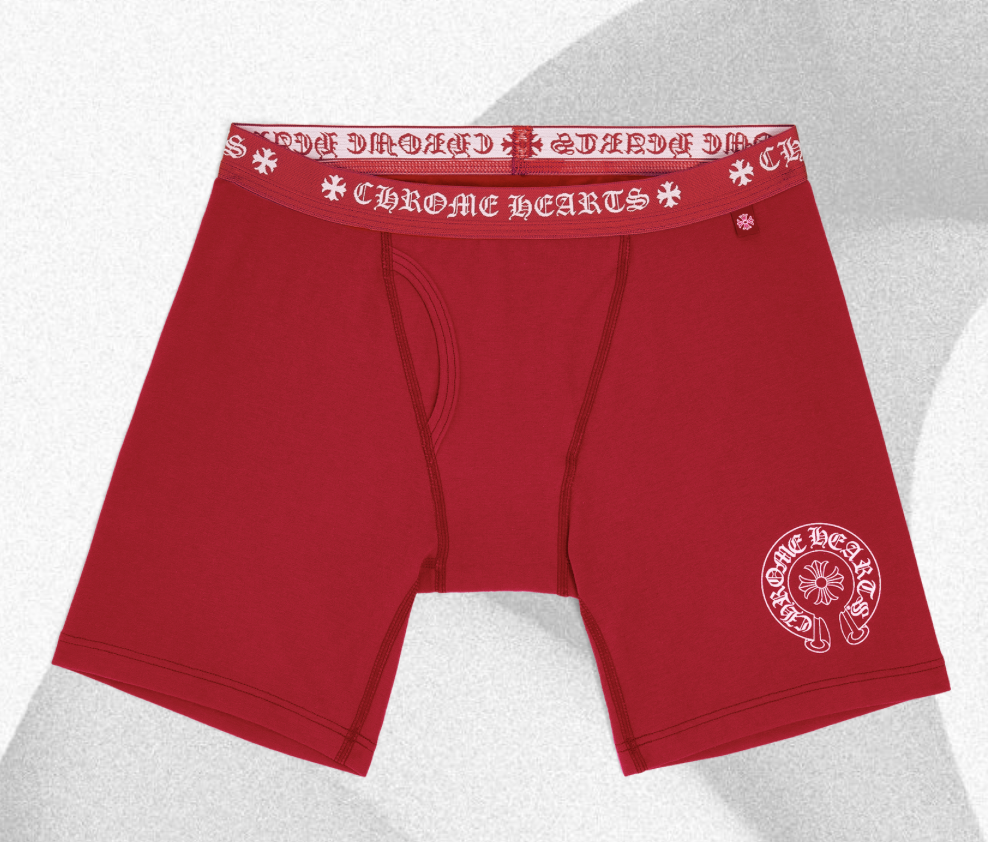 BOXER LUNGO CON CUORI CROMO - ROSSO
