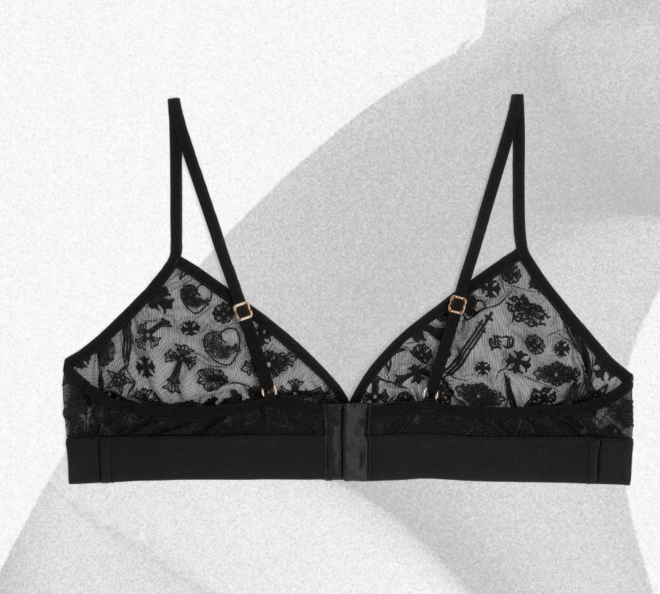 CHROME HEARTS LACE TRIANGLE BRA