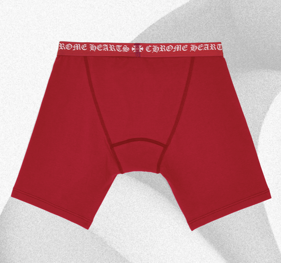 BOXER LUNGO CON CUORI CROMO - ROSSO