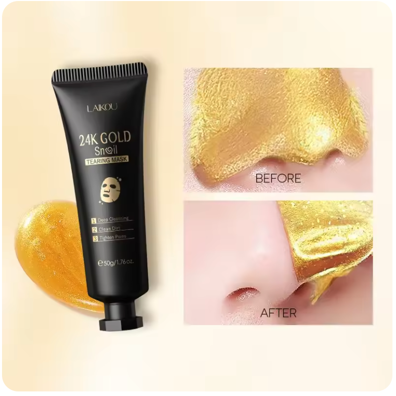 24K Gold SNAIL TEARING Mask Deep Cleansing Remove Blackhead Face Care 50g