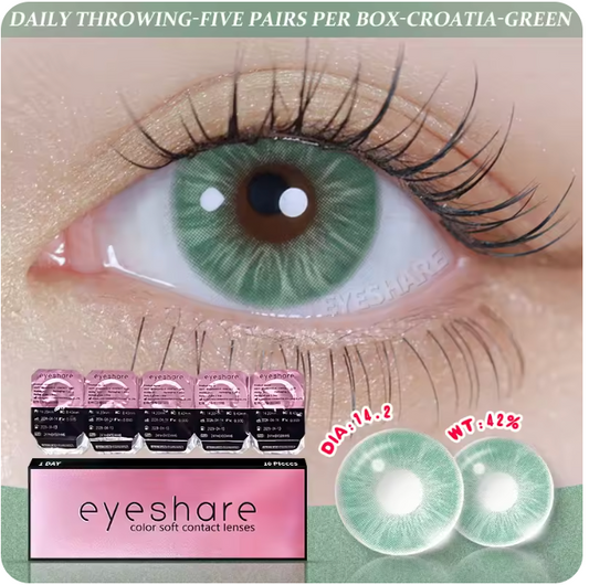 YOUPLUS lens カラコン ワンデー 1day CROATIA Green 高発色レンズ 送料無料