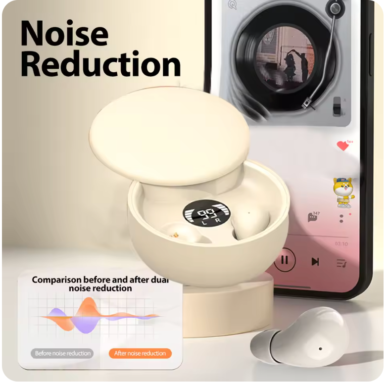 目に見えない睡眠ヘッドセット,ミニワイヤレス,Bluetooth 5.4,Hi-Fiステレオ,ノイズリダクション,防水
