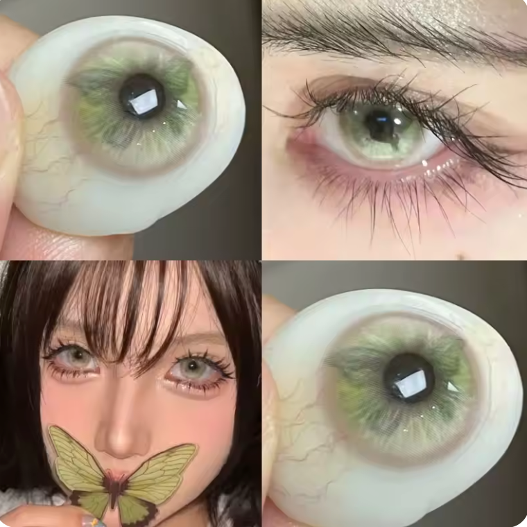 YOUPLUS 1年仕様カラコン 度あり 両目ワンペア 瞳の中に蝶々 Butterfly Lens