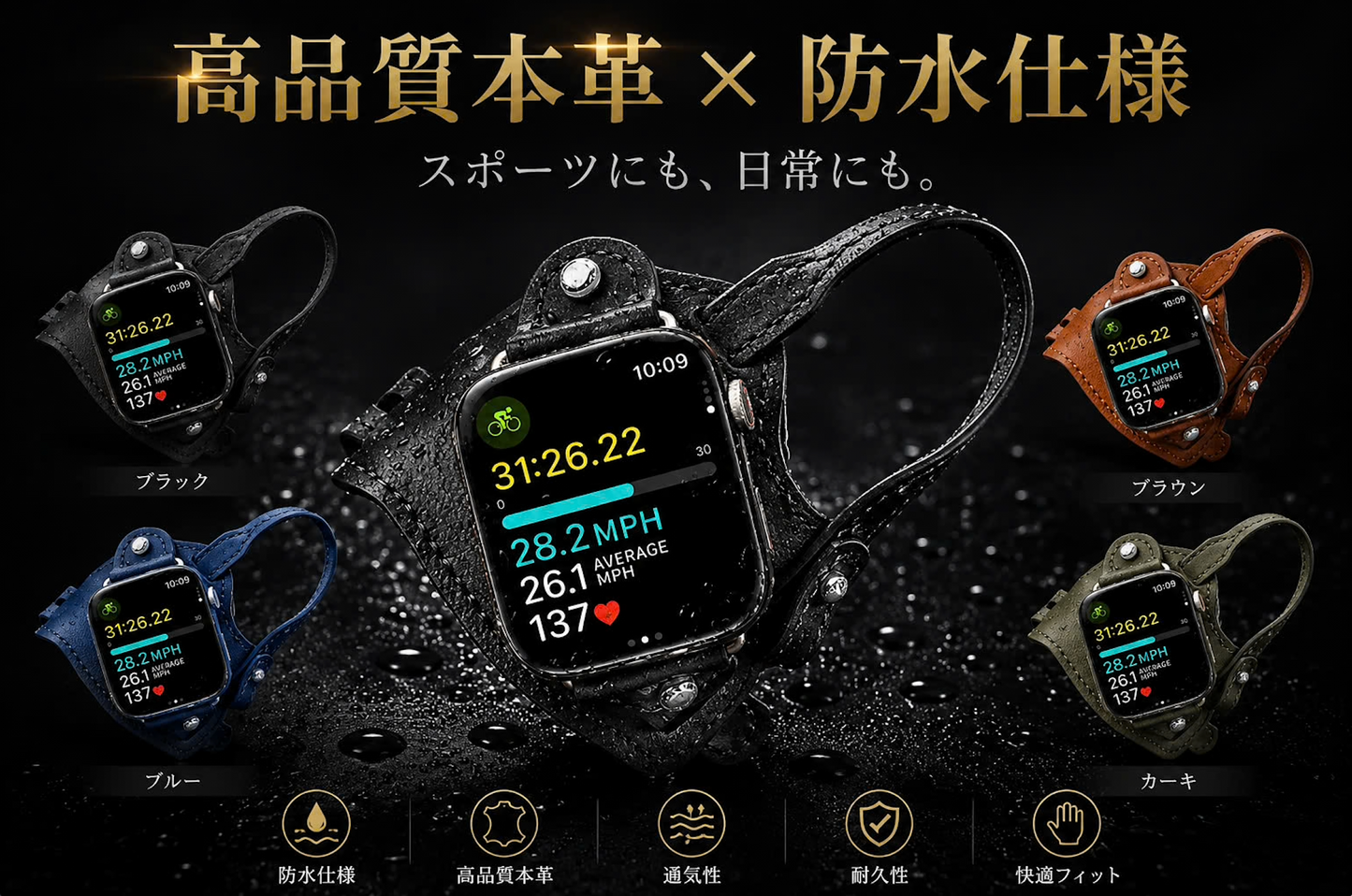 Apple Watchを“手の甲”で見る新発想レザーバンド