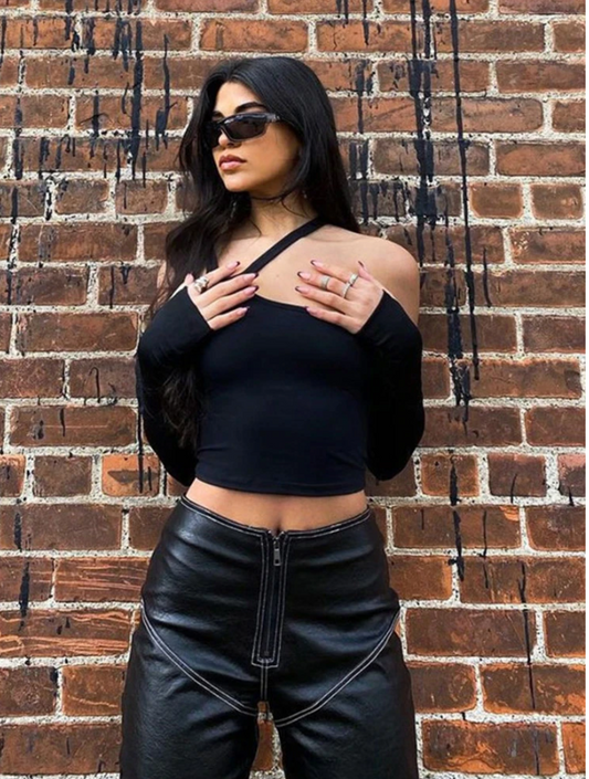 Women's Detachable Short Sleeve Halter Neck T-shirt for Women, Casual and Simple Streetwear for Women, Fall Fashion