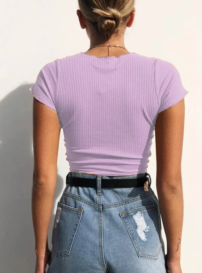 Women's Sexy V Neck Tank Tops For Women, Crop Top With Lace, Candy Color, Streetwear, Slim, Short Tops 2023