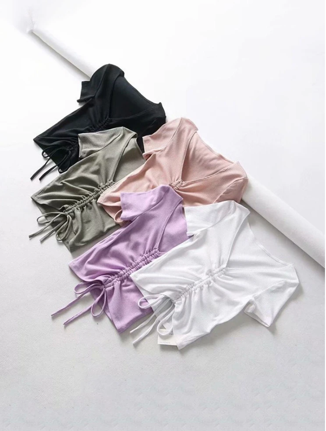 Women's Sexy V Neck Tank Tops For Women, Crop Top With Lace, Candy Color, Streetwear, Slim, Short Tops 2023