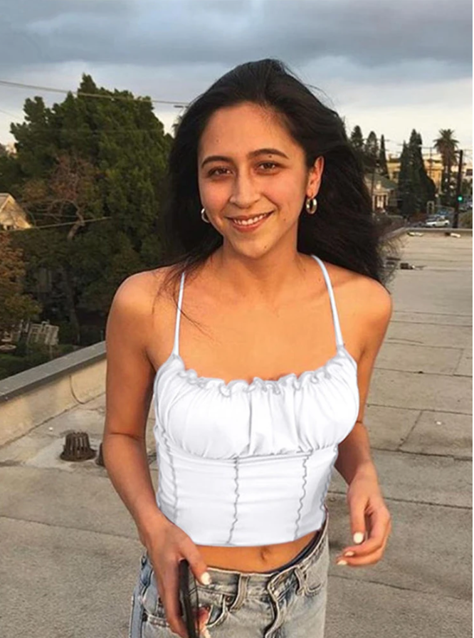 Women's sleeveless flounce tank top,sexy outfit for women,flounce,fashionable,strapless,gathered,short top,camisole,summer clothes for women,collection