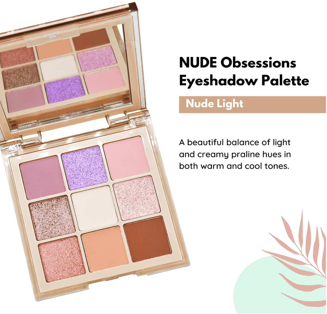 NUDE EYESHADOW PALETTE HUDA BEAUTY 100% AUTHENTIC (LIGHT)