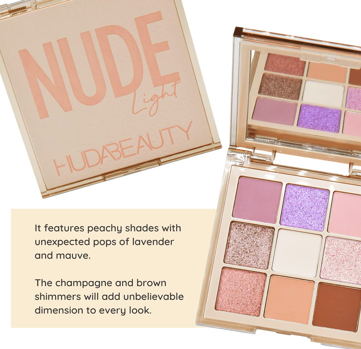 NUDE EYESHADOW PALETTE HUDA BEAUTY 100% AUTHENTIC (LIGHT)