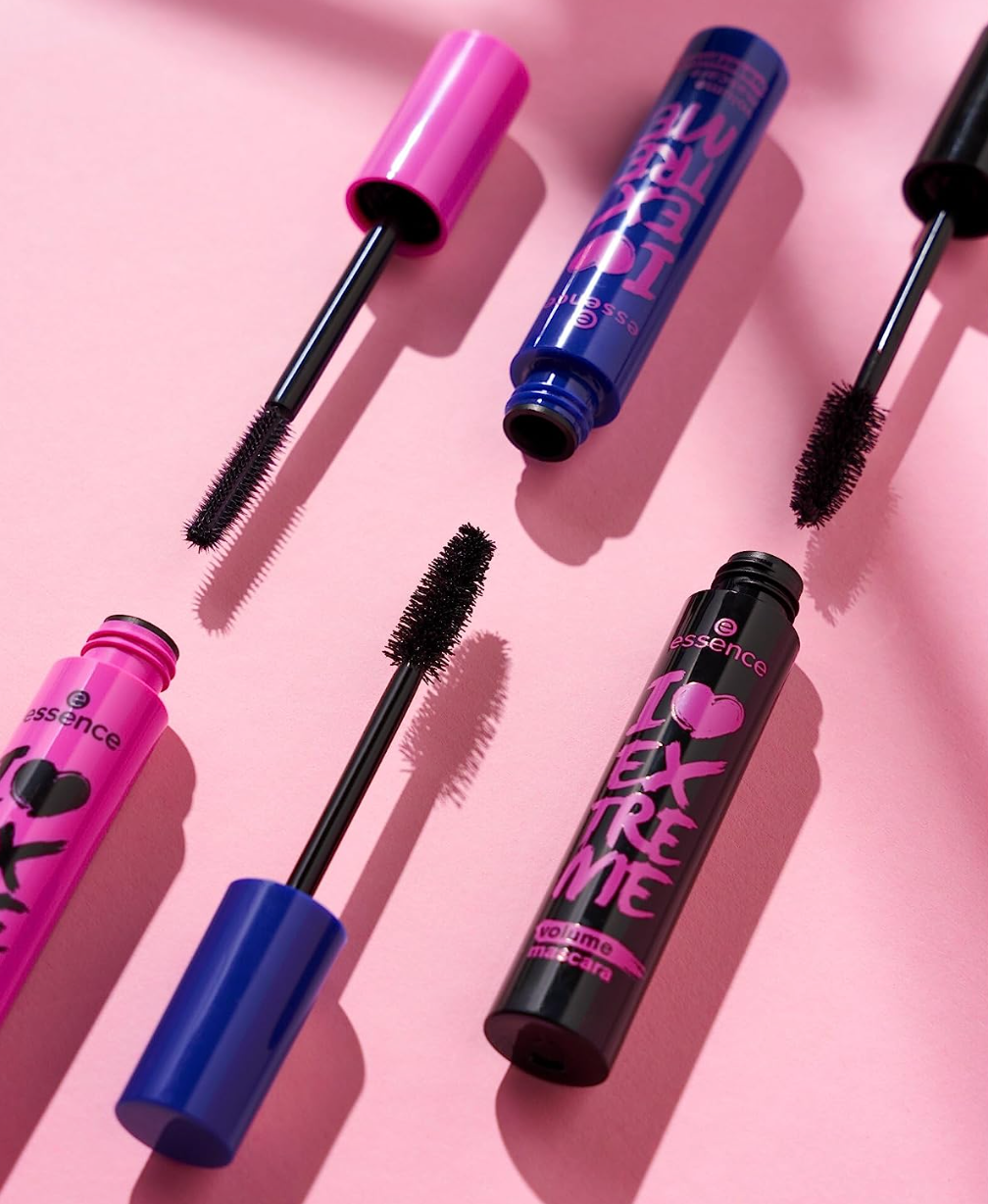 essenza | I Love Extreme Volume Mascara Waterproof | Senza parabeni | Senza crudeltà | Nero (confezione da 1, impermeabile)