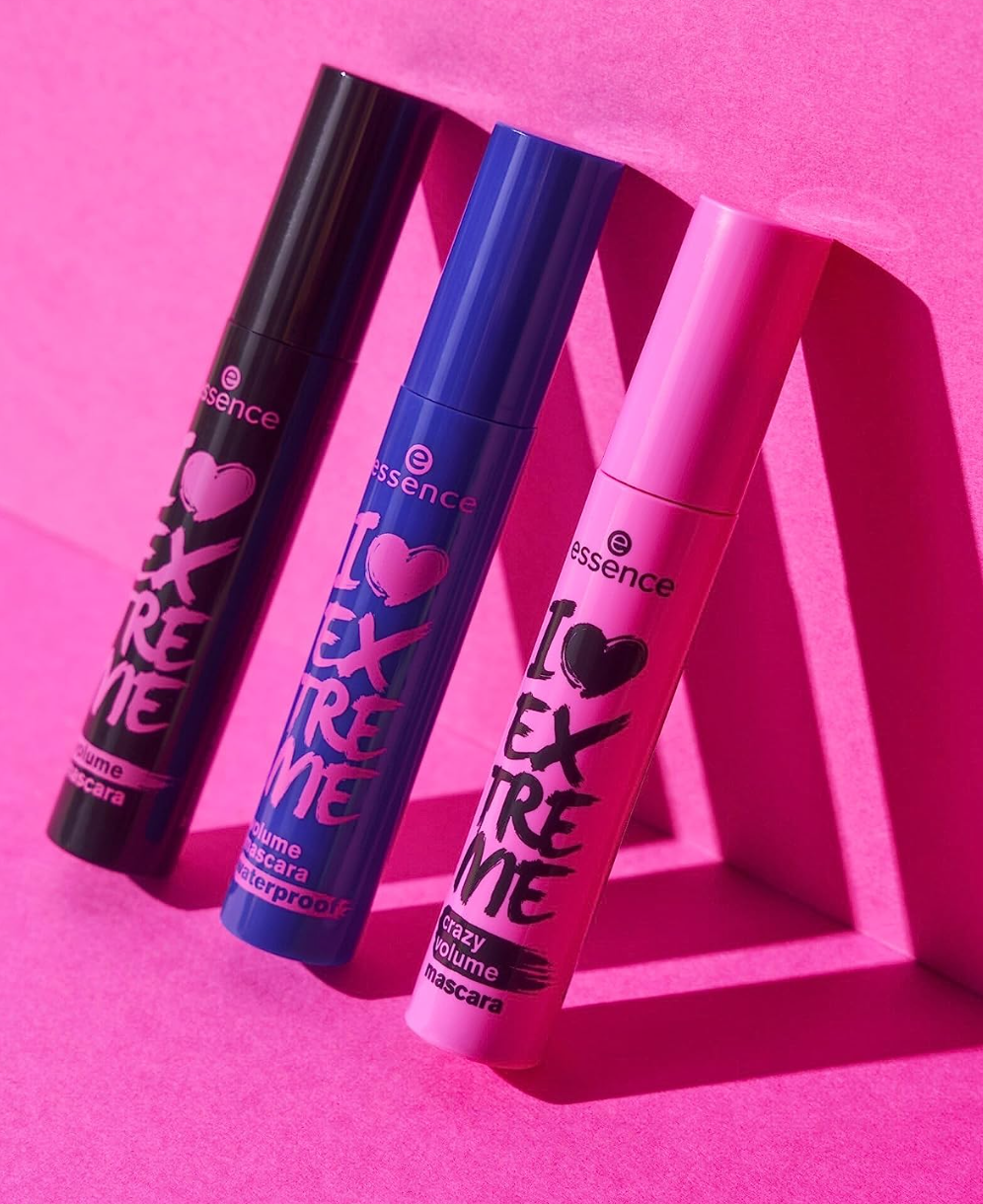essence | I Love Extreme Volume Mascara Waterproof | Paraben Free | Cruelty Free | Black (Pack of 1, Waterproof)