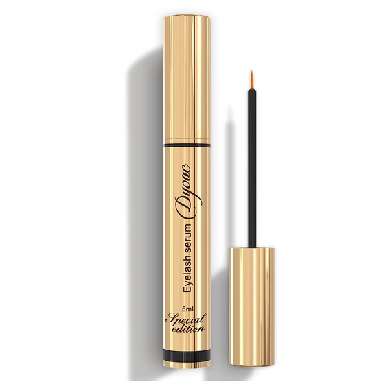 Premium Eyelash Growth Serum - 5ml Fuller & Longer Looking Eyelashes Lash Enhancing Serum for Natural Lashes or Lash Extensions & Brows, Vegan & Cruelty-Free gold