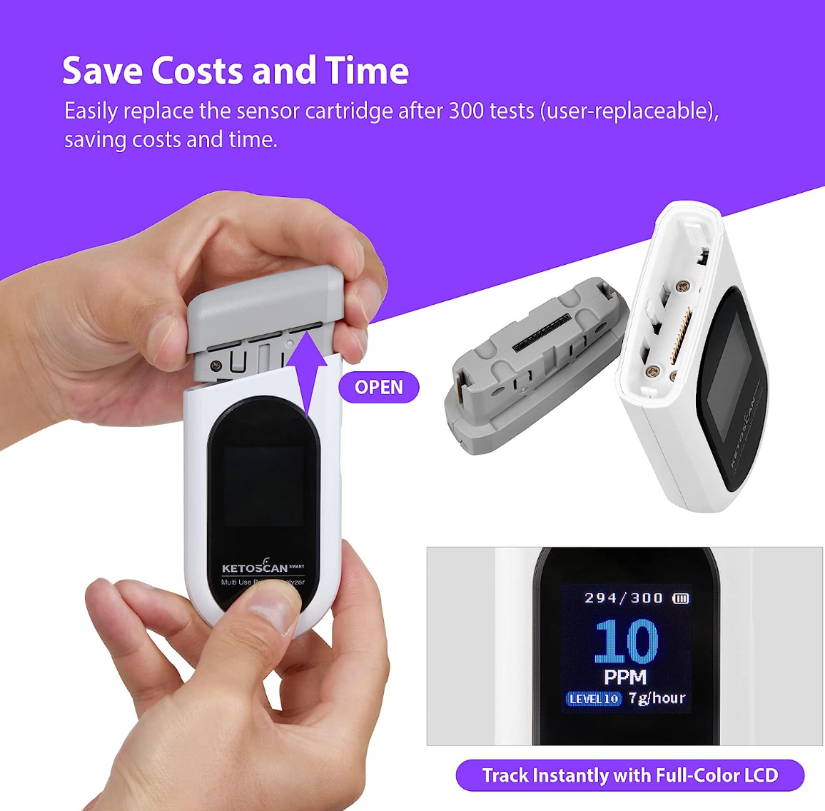 KETOSCAN Smart Breath Ketone Meter, Diet & Fitness Tracker | Monitor Your Fat Metabolism, Level of Ketosis on Low carb, Ketogenic or Any Nutrition & Fitness Program