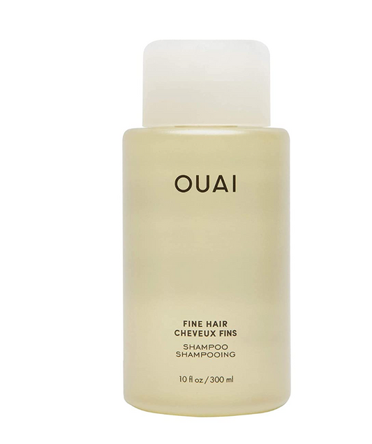 OUAI Fine Shampoo. Bring Fine Hair to the Next Level with Strengthening Keratin, Biotin and Chia Seed Oil. Hair is Left Clean, Bouncy and Voluminous. Free from Parabens, Sulfates and Phthalates. 10 oz