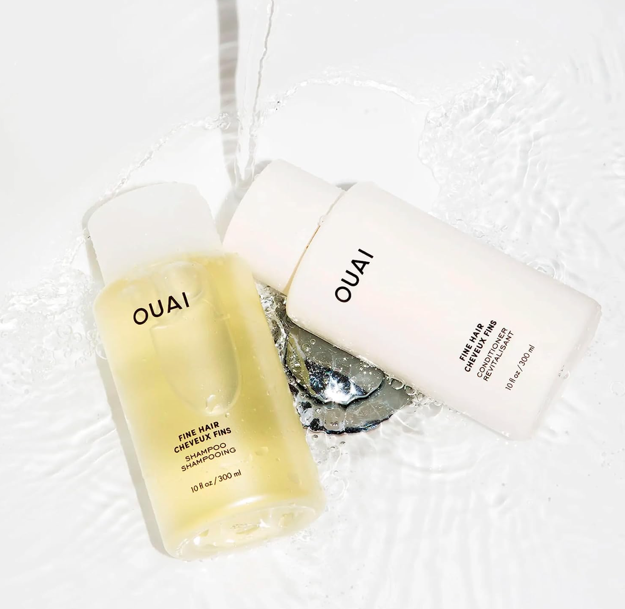 OUAI Fine Conditioner. This Lightweight Conditioner Gives Fine Hair Softness, Bounce and Volume. Made with Keratin and Biotin. Free from Parabens, Sulfates, and Phthalates (10 oz)