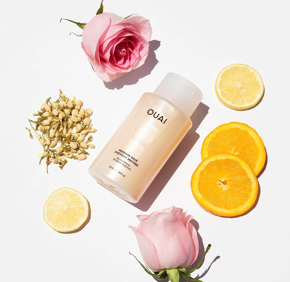 OUAI Medium Shampoo. Super Hydrating Shampoo Nourishes with Babassu and Coconut Oils, Strengthens with Keratin and Adds Shine with Kumquat Extract. No Parabens, Sulfates or Phthalates. 10 oz