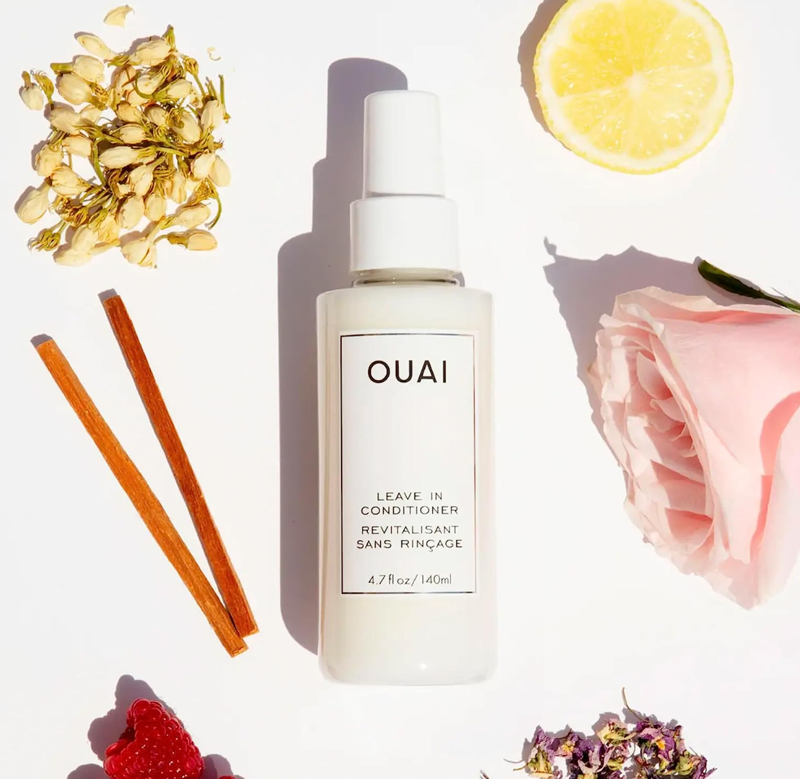 OUAI Leave-In Conditioner. Multitasking Mist that Protects Against Heat, Primes Hair for Style, Smooths Flyaways, Adds Shine and Detangles. Free from Parabens, Sulfates and Phthalates (4.7 oz)