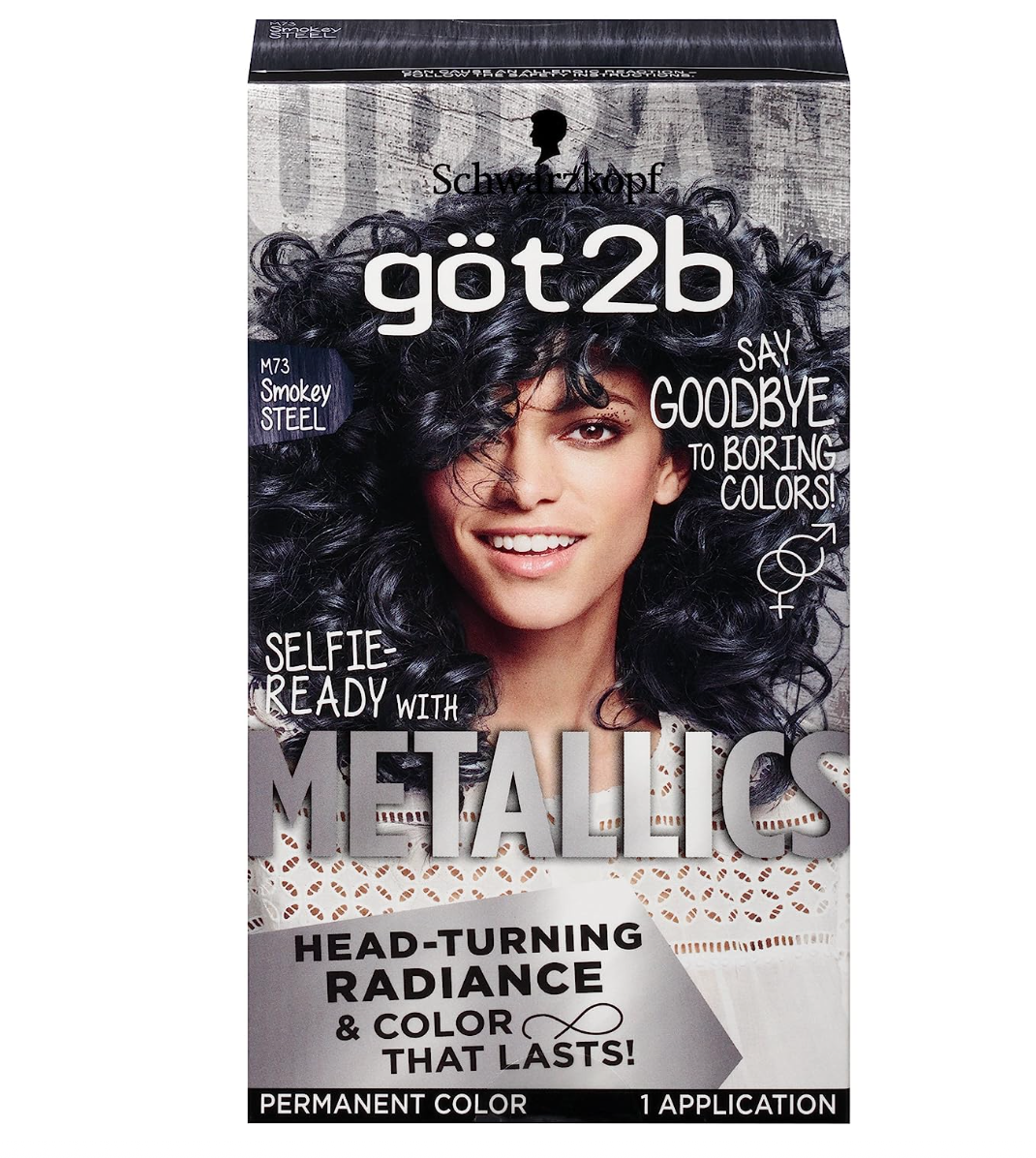 Schwarzkopf Got2b Metallics Permanent Hair Color, M73 Smoky Steel