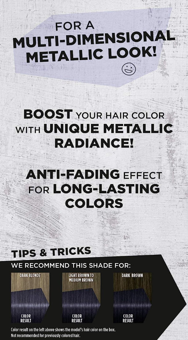 Schwarzkopf Got2b Metallics Permanent Hair Color, M73 Smoky Steel