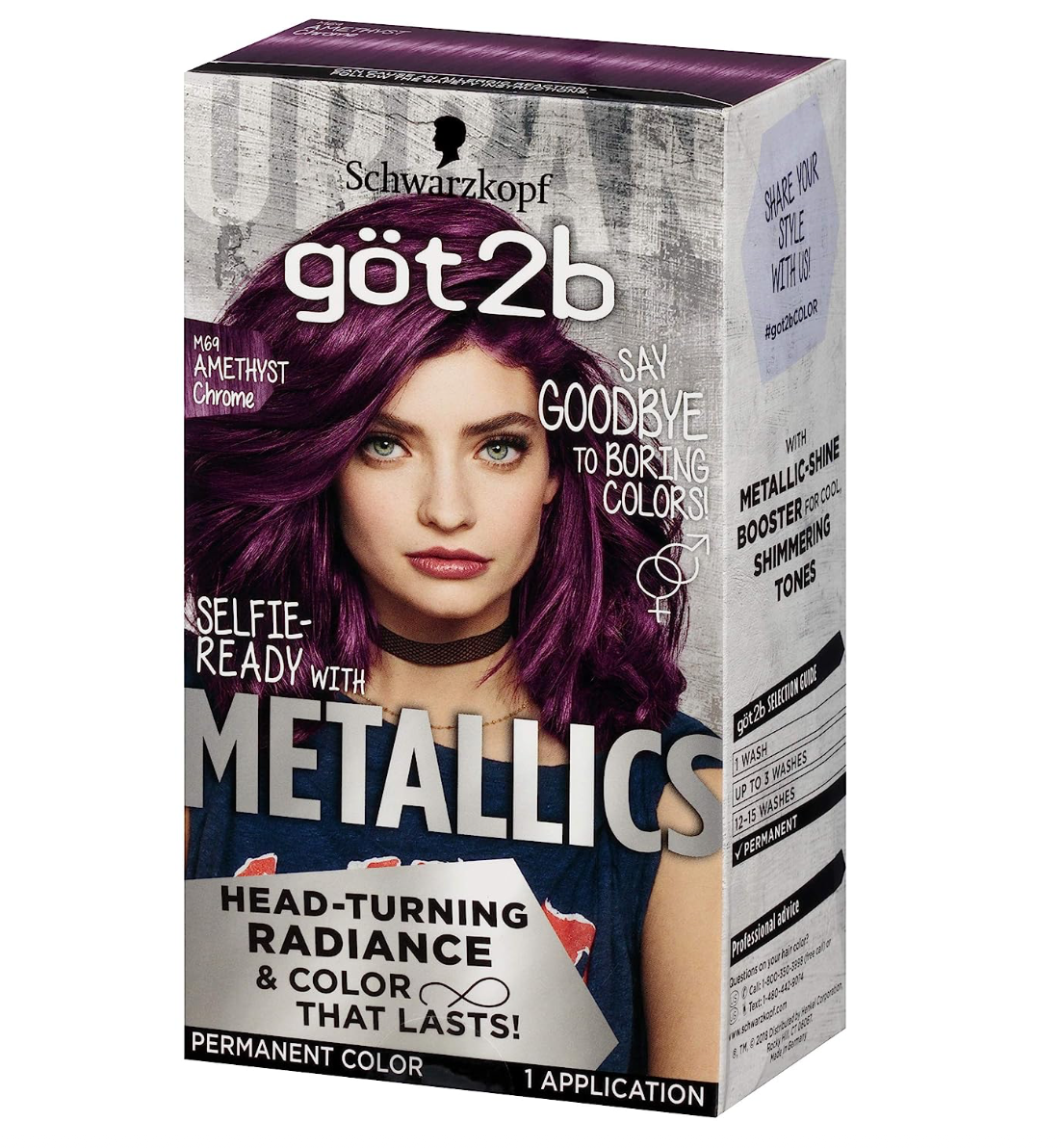Schwarzkopf Got2b Metallics Permanent Hair Color, M69 Amethyst Chrome