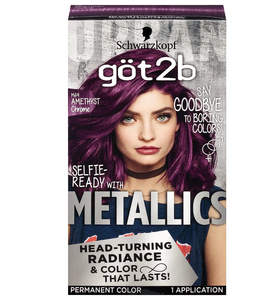 Schwarzkopf Got2b Metallics Permanent Hair Color, M69 Amethyst Chrome