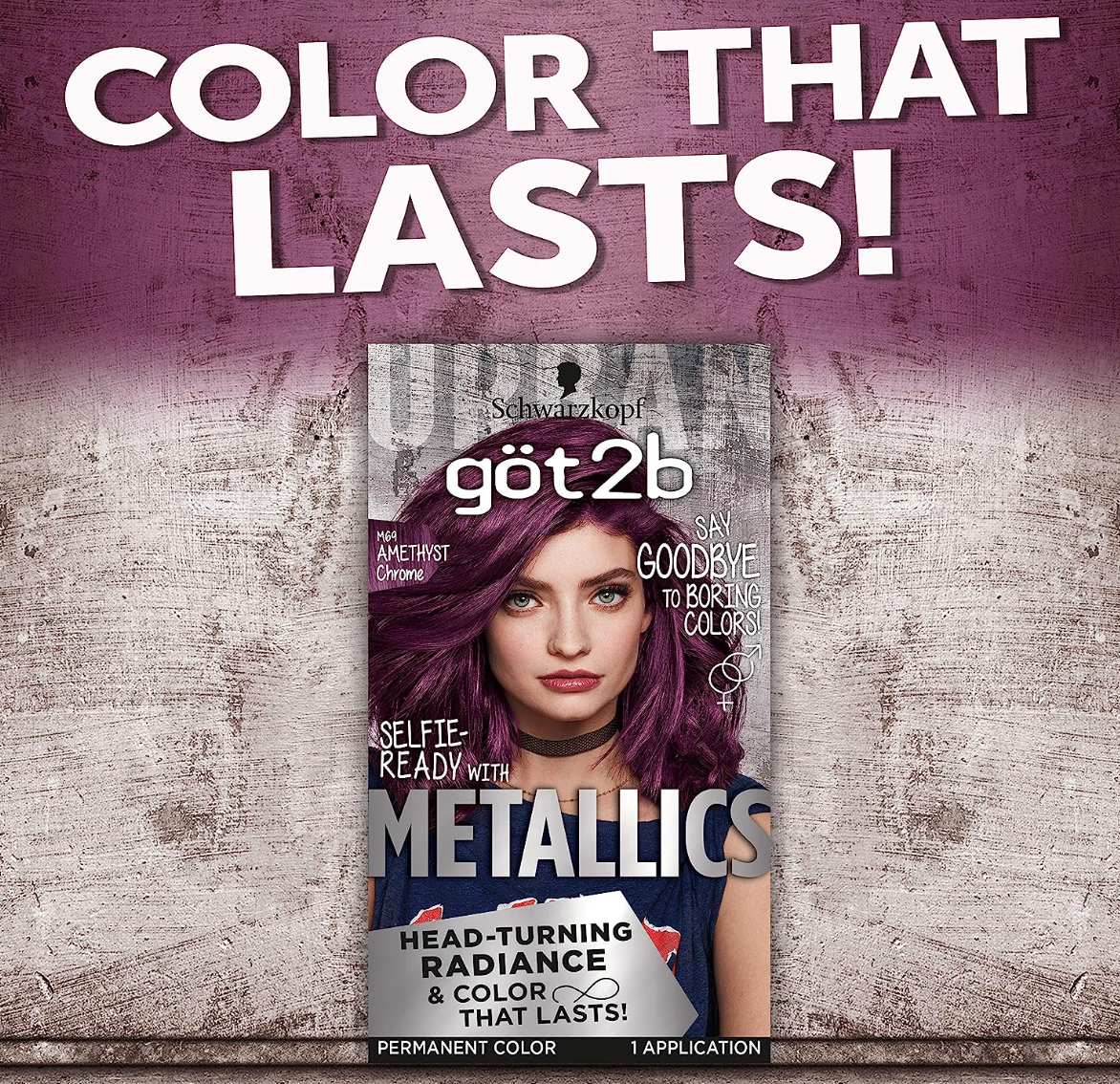 Schwarzkopf Got2b Metallics Permanent Hair Color, M69 Amethyst Chrome