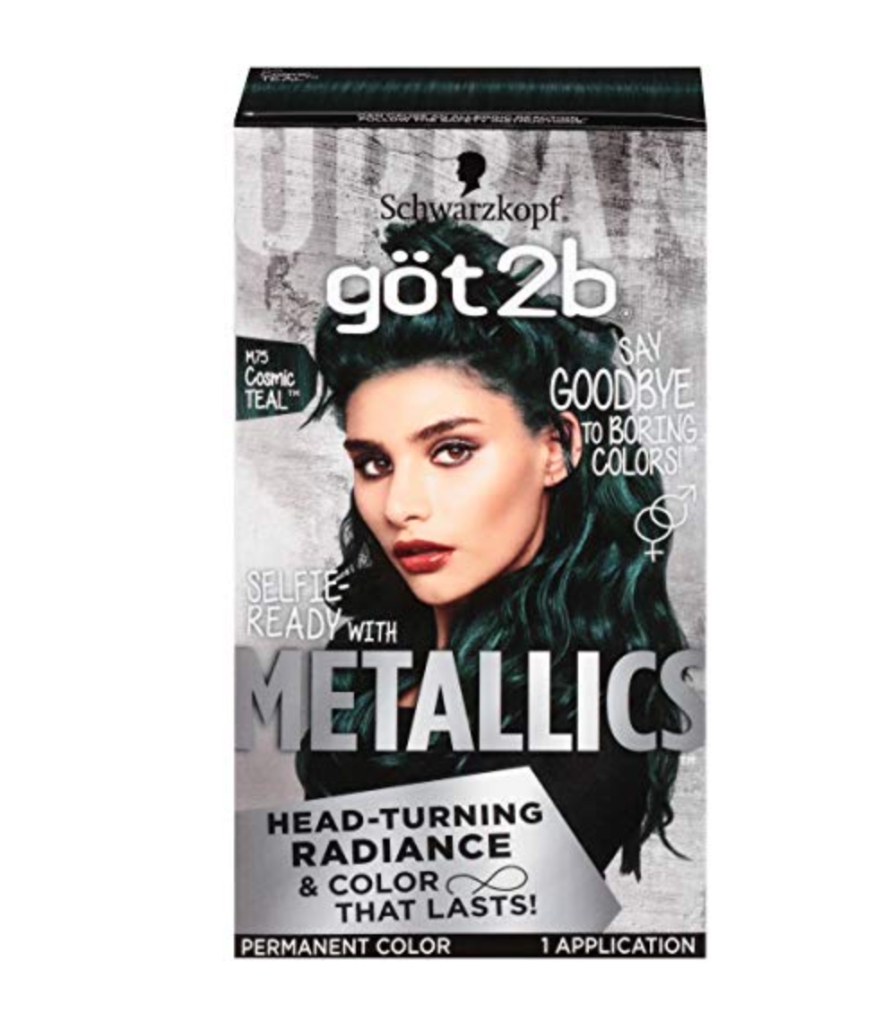 Schwarzkopf Got2b Metallics Permanent Hair Color, M75 Cosmic Teal