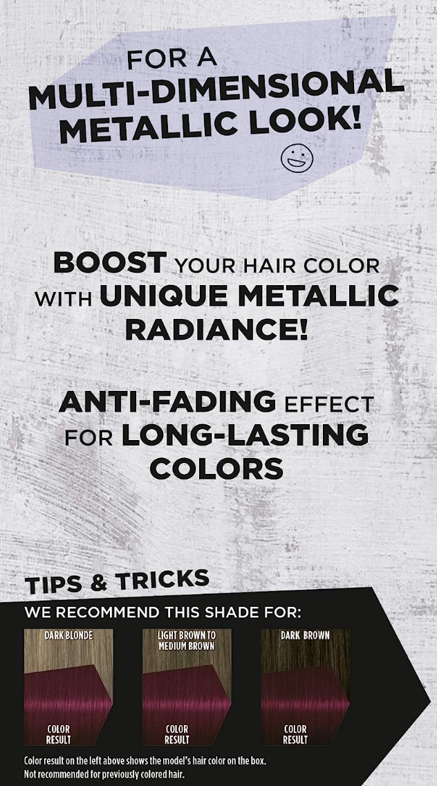 Schwarzkopf Got2b Metallics Permanent Hair Color, M68 Dark Ruby
