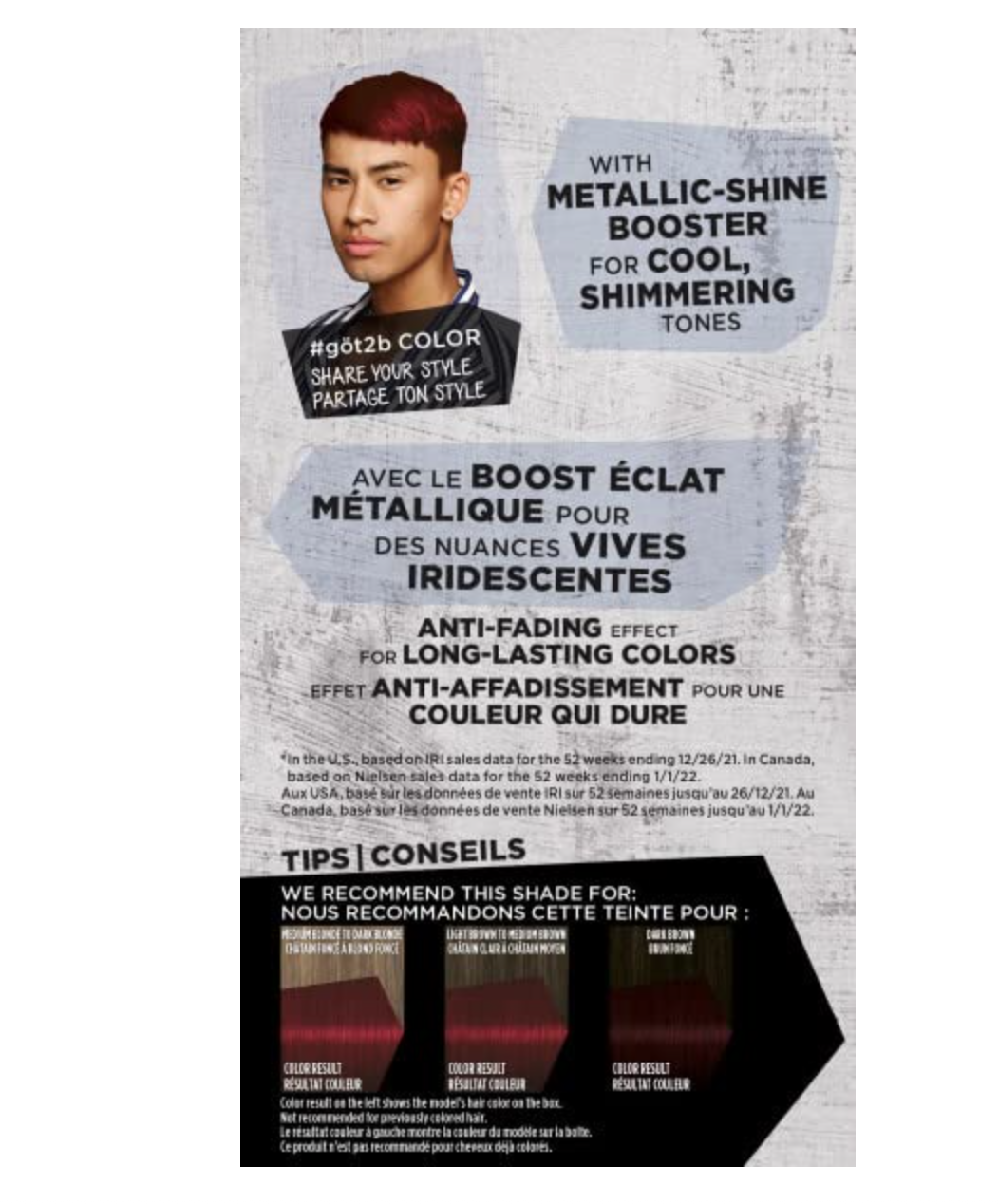 Got2b Metallics Permanent Hair Color, Deep Red