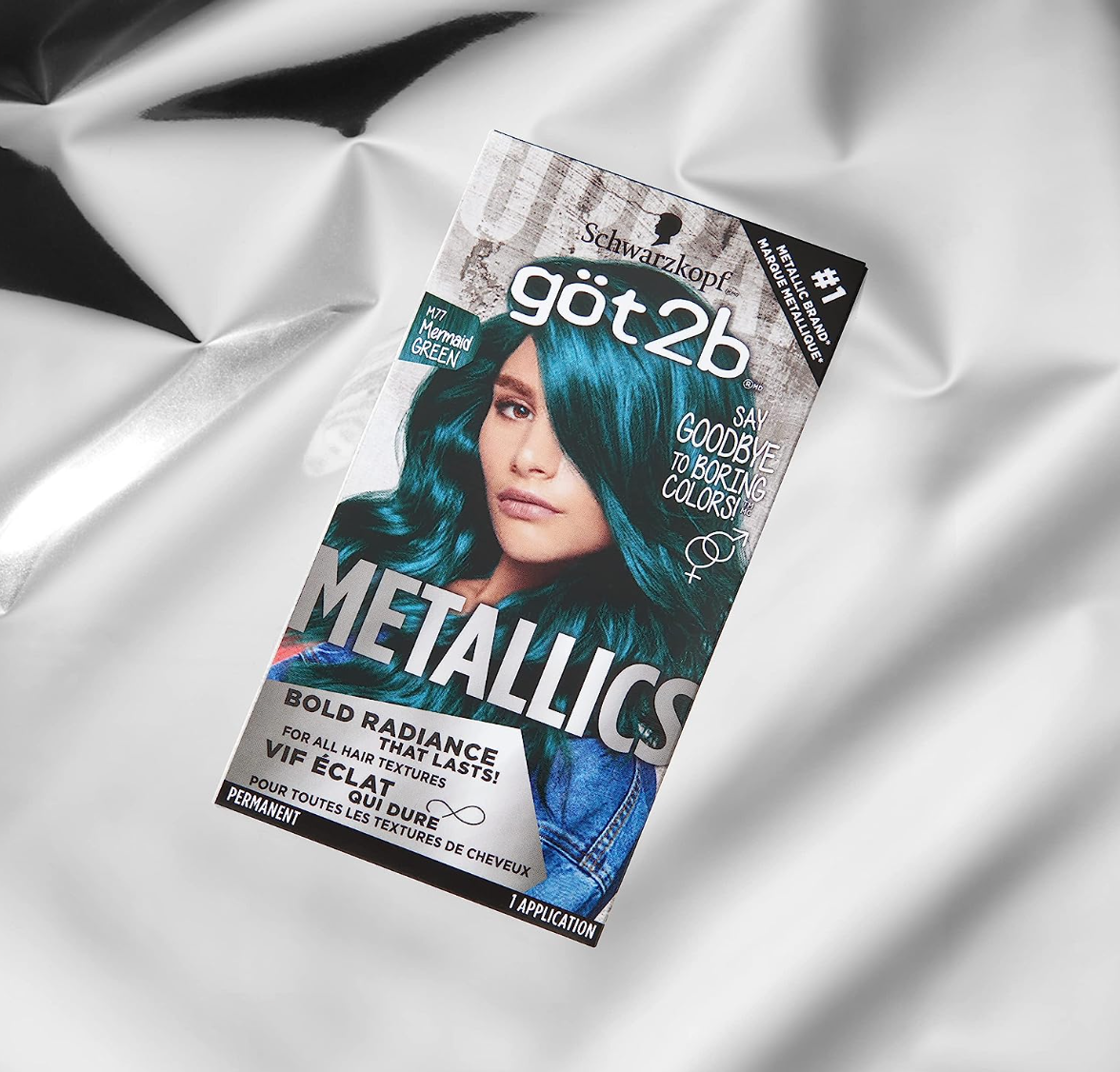Got2b Metallics Permanent Hair Color, M77 Mermaid Green