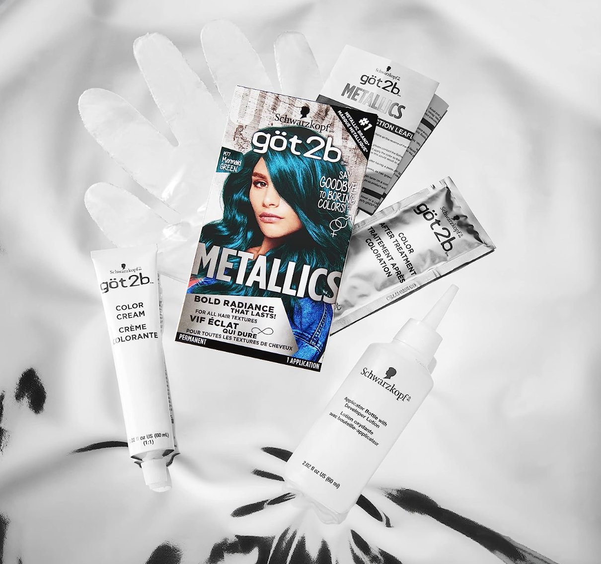 Got2b Metallics Permanent Hair Color, M77 Mermaid Green
