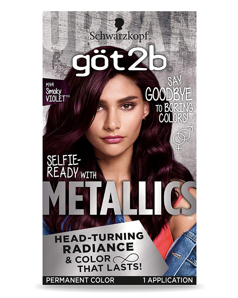 Schwarzkopf Got2b Metallics Permanent Hair Color, M49 Smoky Violet