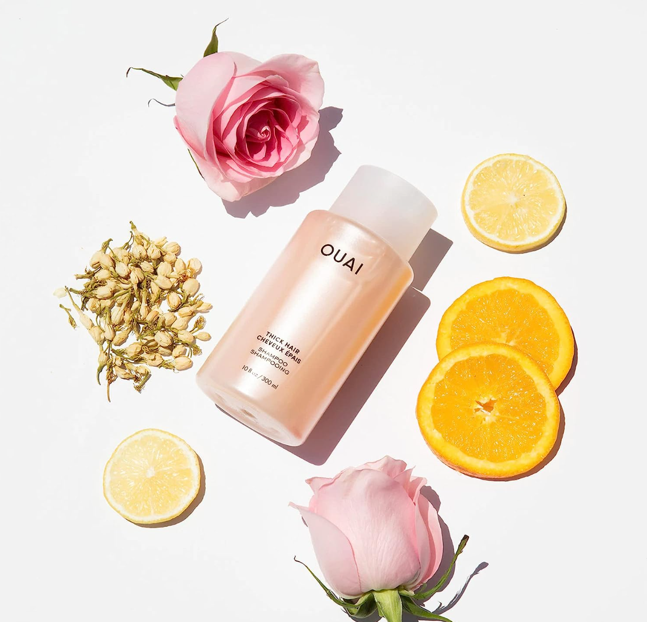 OUAI Thick Shampoo. Fight Frizz and Nourish Dry, Thick Hair with Strengthening Keratin, Marshmallow Root, Shea Butter and Avocado Oil. Free from Parabens, Sulfates and Phthalates. 10 oz